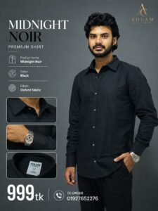 Midnight Noir Premium Oxford fabric Mens Shirt